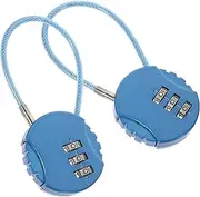 TEMPNAP 2pcs Padlock 3 Combination Lock Zinc Alloy Small Lock for Travel Random Color