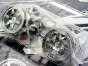 Tamiya BLACK METALLIC Plated 6-Spoke Wheels for CC01 ISUZU FWD FF01 Tom's Levin