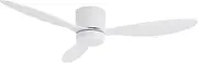 Maxkon Ceiling Fan with Light Remote Control Overhead Electric Cooling Air Ventilation Quiet White Modern LED Lamp Indoor 3 ABS Blades 5 Speed Timer 132cm