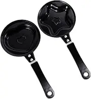MAGICLULU 2 Pcs Mini Omelette Pan Nonstick Heart and Star Shaped Frying Pan for Easy Breakfast for Pancakes Omelettes and Eggs Safe Materials Mixed Styles