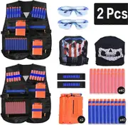 Nerf N-Strike Elite Tactical Vest 2 Set Nerf Vest For Kids Tactical Vest Nerf Accessory Set Kids Tactical Vest With 80 Darts For Nerf N-Strike Guns