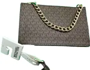Michael Kors Belt Bag Waist Wallet MK Logo Chocolate Brown W/ Chain Small NWT