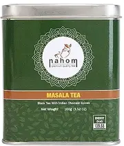NAHOM India's Mix Masala Chai Tea Loose Leaf, Blend of Black Tea, Cinnamon, Cardamom and Black Pepper with Ancient Indian Herbs, House Recipe of Spiced Masala Tea | Chai Latte Suited 3.53oz |100g - TIN