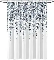 Lush Decor Weeping Flower Shower Curtain, 72 in x 72 in (H x W), Navy & Blue