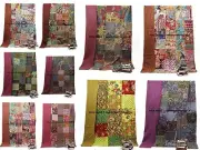 Indian Kantha Quilt Multi Patchwork Handmade Floral Quilt Bohemian Bedding Throw