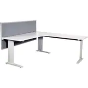 SUMMIT CORNER WORKSTATION White Frame Modesty Panel