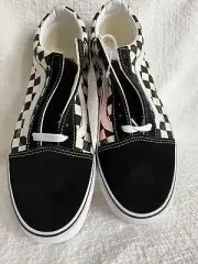Vans Primary Check Old Skool Sneakers - Black/White VN0A38G1P0S Sz M 9/W10.5