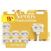 Venus MoistureGlide Women's Razor Blades, With Built-in Shave Bars, 7 Razor B...