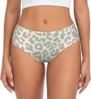 [SAAKE] Brown Pattern Leopard Print Women's Briefs XS S M L XL XXL 3XL 4XL Plus Size Briefs Bikini Ladies Underpants