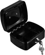 KICHOUSE Metal Cash Box with Key Lock Box for Money Collection Coin Bank with Compartments and Construction for Adults