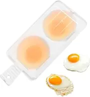 Acunny Microwave Egg Poacher, Microwave Poached Egg Cooker | Microwave Poacher for 2 Eggs | 2 Cavity Egg Poacher, Dishwasher Safe Egg Maker with Lid