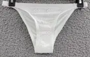 AQUA Swim Eyelet String Bikini Bottoms Women's XS Snow Lined Pull-On Style~