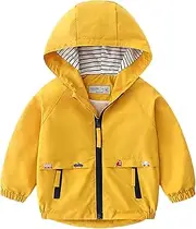 [Volunboy] Toddler Boys Windbreaker Casual Outerwear Kids Lightweight Zip Hooded Jacket Baby Cute Dust Coat