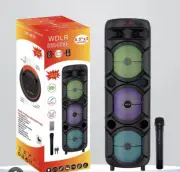 Portable Bluetooth Speaker 3* 8 inch woofer Heavy Bass Sound Party System W/Mic