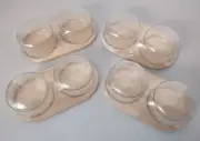 Set Of 4 Target Bullseye Cloche Display Trays w/ 2x Glass Dome Lids Food Safe