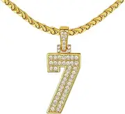 [FindChic] Bling CZ Big Letter Necklace For Men Jersey Number Hip Hop 18K Gold Plated Custom Name Initial Pendant Personalized Jewelry for Rapper Boys, Tennis Chain/Wheat Chain, 18inch to 30inch Length