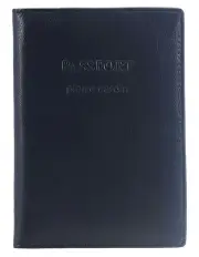 [PIERRE CARDIN] Leather Passport Wallet Cover in Navy