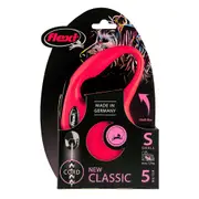 Flexi Classic Retractable Cord Dog Lead Red Small 5m