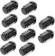 10 Pcs Black Wheel Locking Lug Nuts Acorn Cone Seat Closed End 1/2"-20 Thread Size Wheel Lock Set for Car Golf Cart Wheel