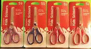 4x School Works Kids Scissors, Blunt or Pointed Tip, Soft Squish Handles - NIP