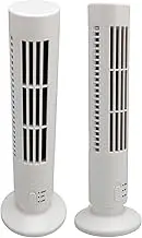 Tower Fan, Small Stand Up Desk Fan with 2 Speeds, Adjustable Angle Night Light, USB Power, Personal Bladeless, Fan Electric Table Fan for Home Bedroom Office (White)