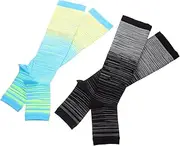 COLLBATH Non-slip Yoga Socks Toe Compression Foot Sleeves Open Toe Calf Socks Size l Medical Grade Compressi
