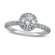 1.5 CT. T.W. Certified Lab-Created Diamond Frame Engagement Ring in Solid 14K White Gold (F/VS2)