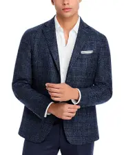 The Men's Store at Bloomingdale's Boucle Plaid Unstructured Regular Fit Sport Coat - Exclusive