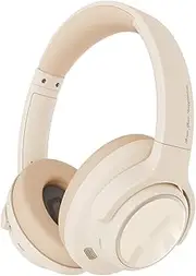 Headphones, SoundPEATS Space Over-Ear Noise Cancelling Headphones, On-Ear Wireless Earphones with 123H, Bluetooth Headphones with Deep Bass, Multipoint Connection & App Customize EQ, Foldable (Yellow)