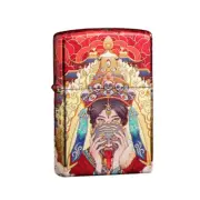 Zippo Zakiram Armor Lighter God of Wealth Hand-Painted Gold Plated Collectible