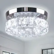 9.8" Crystal Flush Mount Ceiling Light Fixtures LED round Mini Chandelier Light