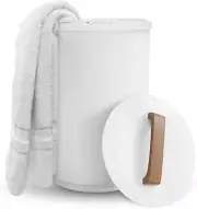 Heated Towel Warmers for Bathroom - Large Towel Warmer Bucket, Wood Handle, Aut