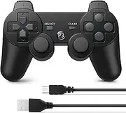 Powerextra PS-3 Controller Wireless for Play-Station 3 High Performance Gaming Controller with Upgraded Joystick for Play-Station 3
