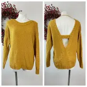 Vero Moda Cable-knit V-Back Wool Blend Pull-over size LNWT.