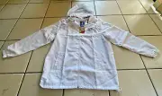 Netball World Cup Sydney 2015 Unisex Spray Jacket White Full Zip Hood Size Small