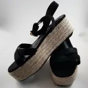 Lulu's Sz 8 Espadrille Wedge Ankle Strap Sandal