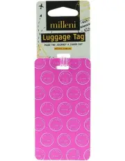 [Milleni] Travel Stamps Luggage Tag in Pink