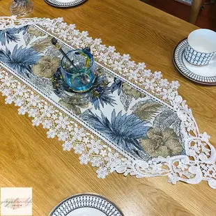 桌旗 韓版鏤空蕾絲邊茶幾餐檯桌旗 韓式蕾絲桌巾
