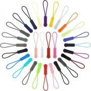 COMNICO 56pcs Zipper Pulls 28 Colors Nylon Cord Tab Tags multicolor