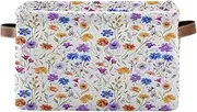 Watercolor Wildflowers Fabric Container, Decorative Rectangle Nursery Storage