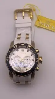 Invicta Pro Diver SCUBA Men's Watch - 48mm, Gold, White Dial