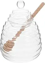 Ciieeo 1 Set Clear Glass with Stirring Rod Honey Dispenser for Home Syrup Storage Elegant Kitchen Decor Smooth Surface and Jam Use