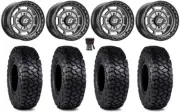 Sedona Rift 15x7 Wheels Grey 30" Intersect Tires Sportsman RZR Ranger