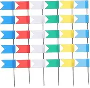 TEHAUX 100Pcs Decorative Flag Push Pins Reusable Thumbtacks for Cork Board Unique Map Tacks Cute Design for Memos Notes and Bulletins Ergonomic Grip and Practical