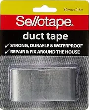 Sellotape High Track Strength Duct Tape, 36mm x 4.5m, Silver - Pack of 8