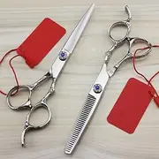 Hair Cutting Scissors, 6 Inch Professional Japan 440c 9cr Plum Handle Hair Scissors Cutting Barber Hair Salon Thinning Shears Hairdressing Scissors Set