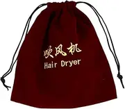 Parliky Flannel Draw Storage Pouch Hair Dryer Storage Bag Jewelry Organizer Capacity Smooth for Travel Home Use