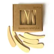 Bamboo 50pack Cosmetic Facial Makeup Spoon Spatula Mini Makeup Facial Applicator