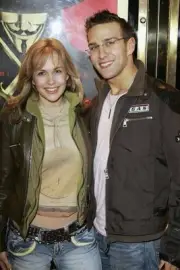 Stefan Booth his guest arrive UK Premiere of V For Vendetta Empire- Old Photo