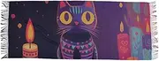 [AIXIWAWA] Women's Pashminas Scarf Abstract Cute Cat Print, Shawls Wrap Lightwight with Tassel for Evening Dress Dinner Party, Multicolor